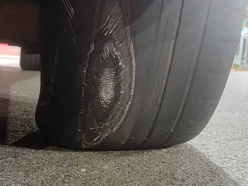 extremely worn tire example