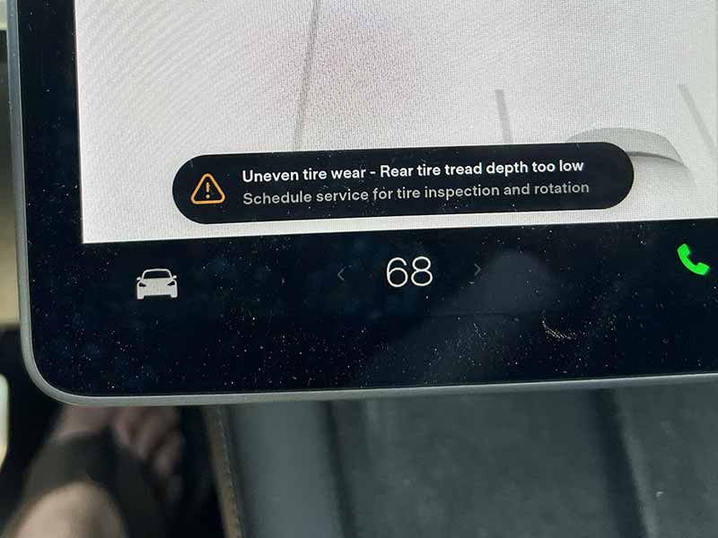 Tesla Uneven Tire Wear Warning