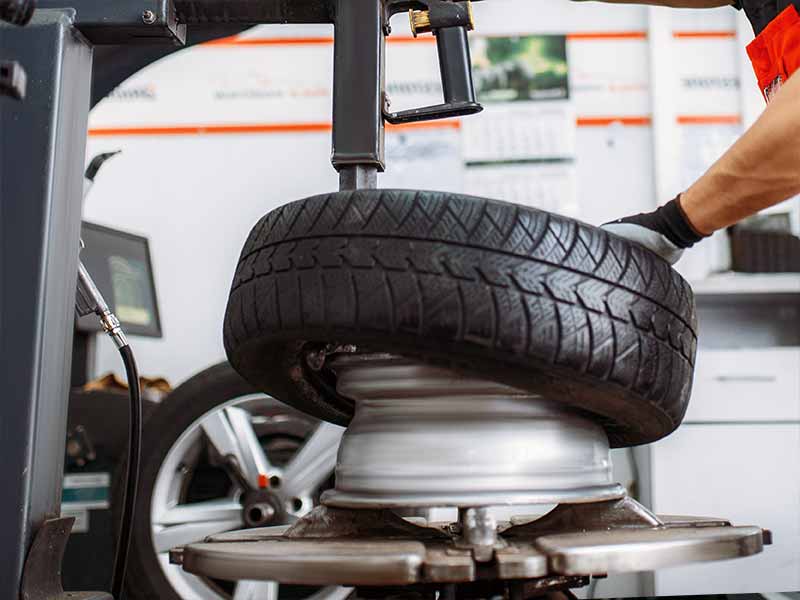 mounting tire on a wheel