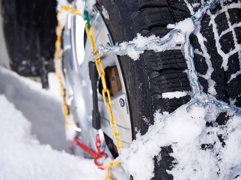 snow tires vs chains