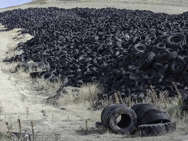 Old Tires In A Landfill