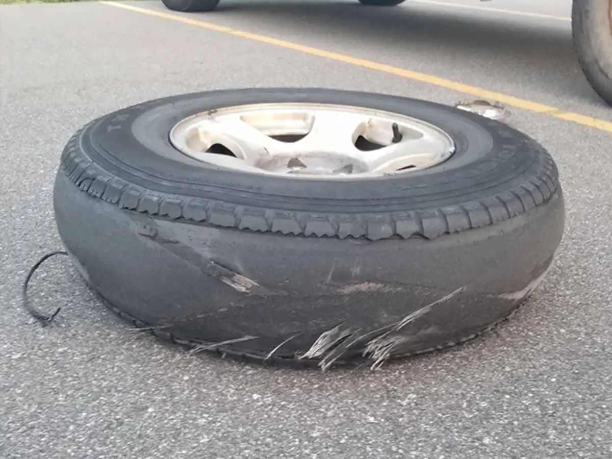 Tire Tread Separated And Lost