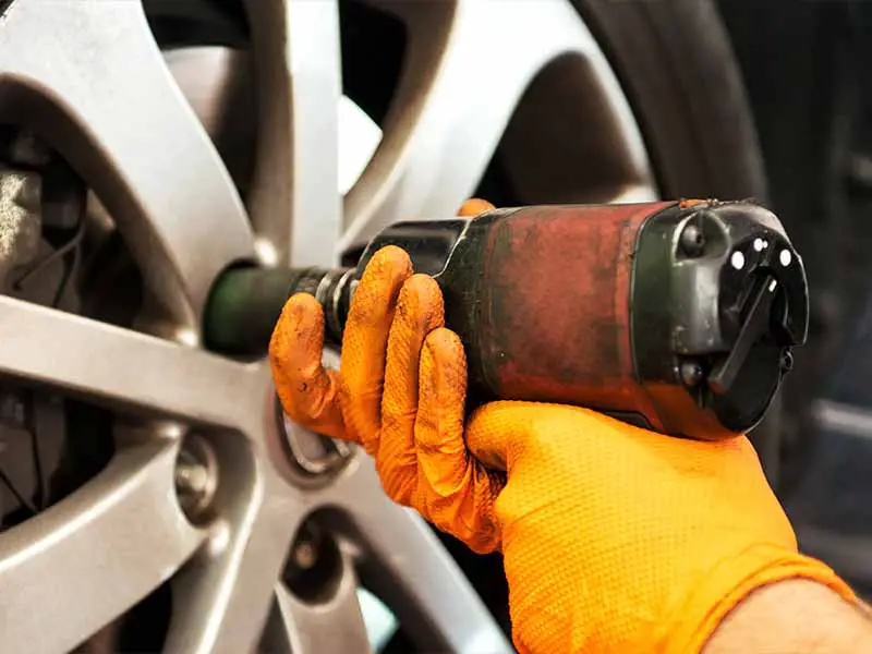 Impact Wrench Removing Lug Nuts
