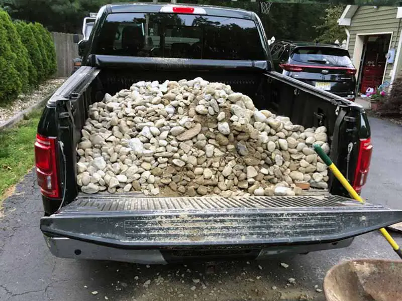 work truck hauling gravel