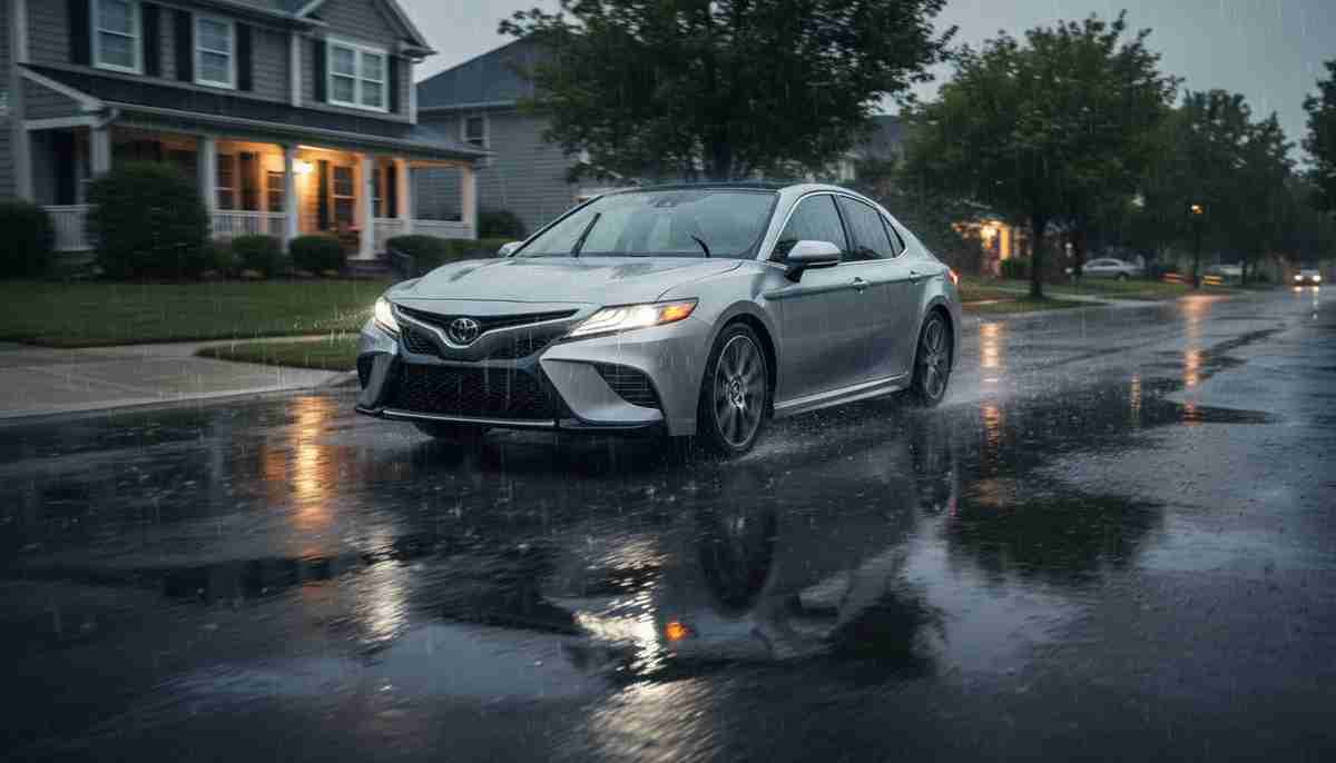 The Goodyear Eagle Touring provides good wet weather performance, handling rainy conditions adequately.