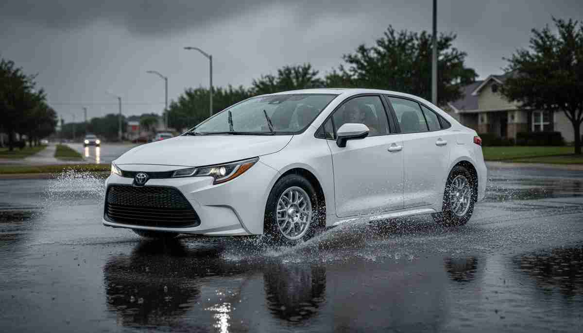 The Goodyear Integrity has limited wet weather capability — extra caution is advised in heavy rain.