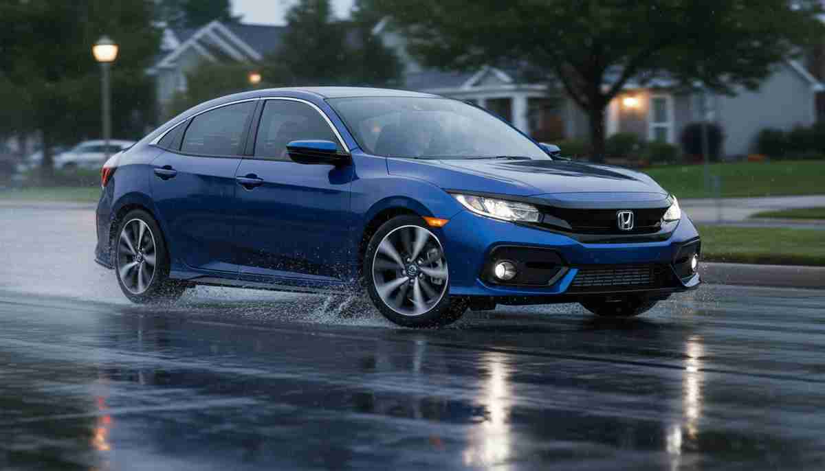 The Continental ContiSportContact 5P provides good wet weather performance, handling rainy conditions adequately.