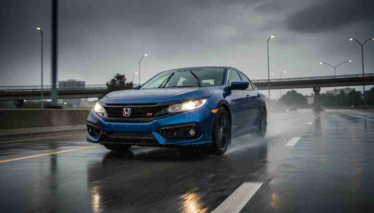 The Goodyear Eagle F1 GS-2 EMT has limited wet weather capability — extra caution is advised in heavy rain.