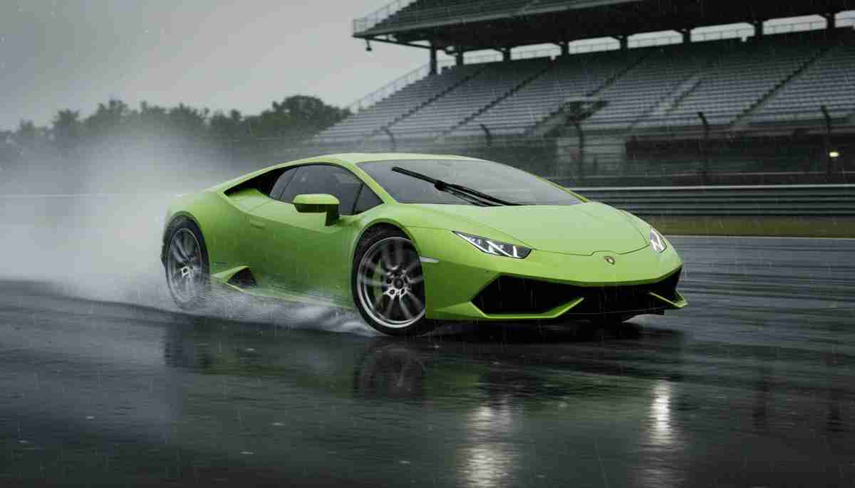 The Goodyear Eagle F1 Supercar 3 has limited wet weather capability — extra caution is advised in heavy rain.