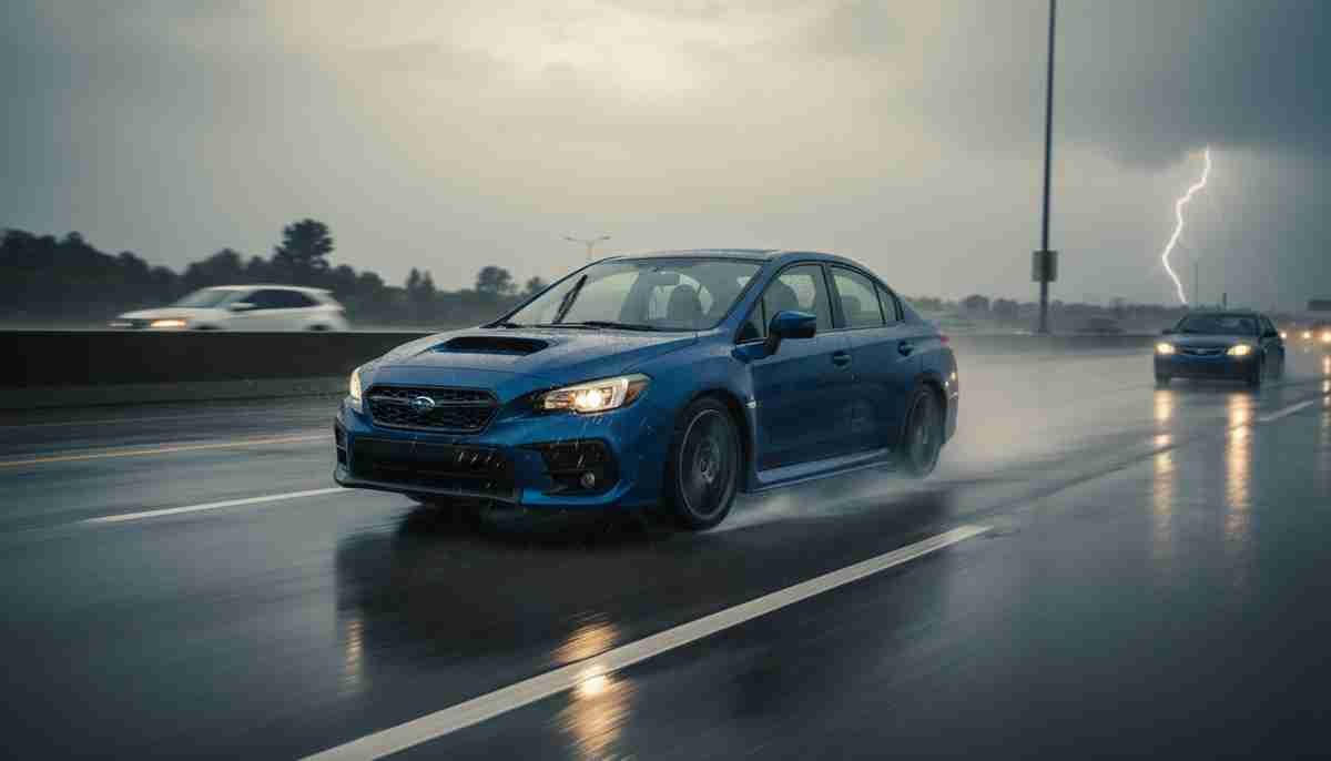 The Goodyear Eagle RS-A2 provides good wet weather performance, handling rainy conditions adequately.