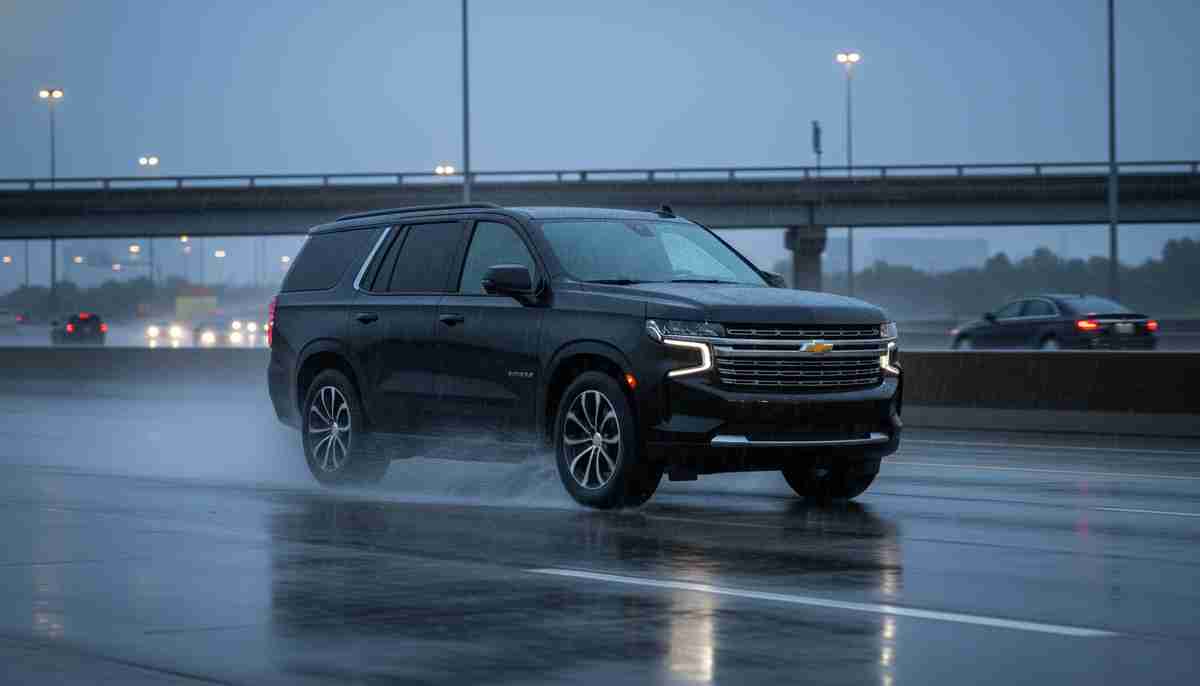 The Bridgestone Dueler H/P 92A has limited wet weather capability — extra caution is advised in heavy rain.