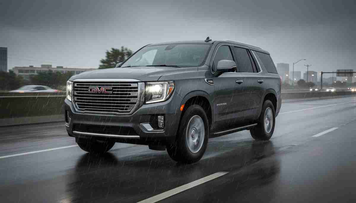 The Goodyear Wrangler ST has limited wet weather capability — extra caution is advised in heavy rain.