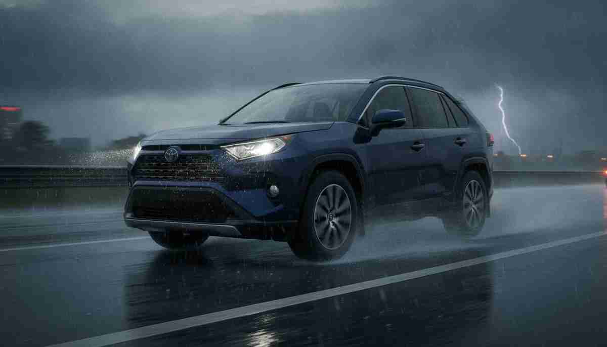 The Yokohama Geolandar SUV G055E has limited wet weather capability — extra caution is advised in heavy rain.